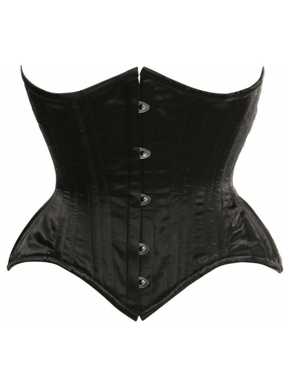 Satin Double Steel Boned Curvy Cut Waist Cincher Corset